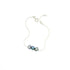 Perla bracelet with three black freshwater pearls on a sterling silver chain on white