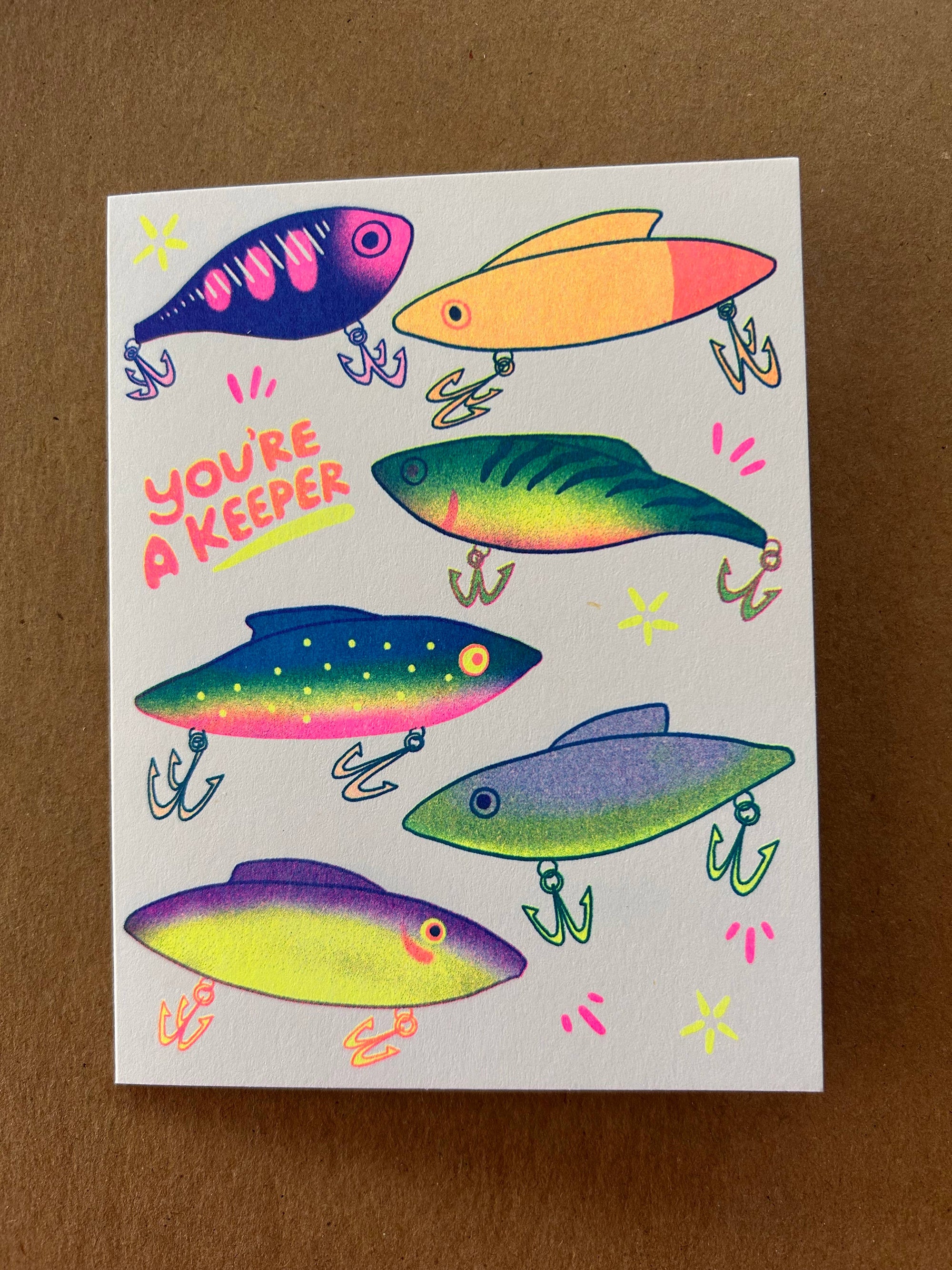 Greeting Card | You're a Keeper (Fishing Lures)