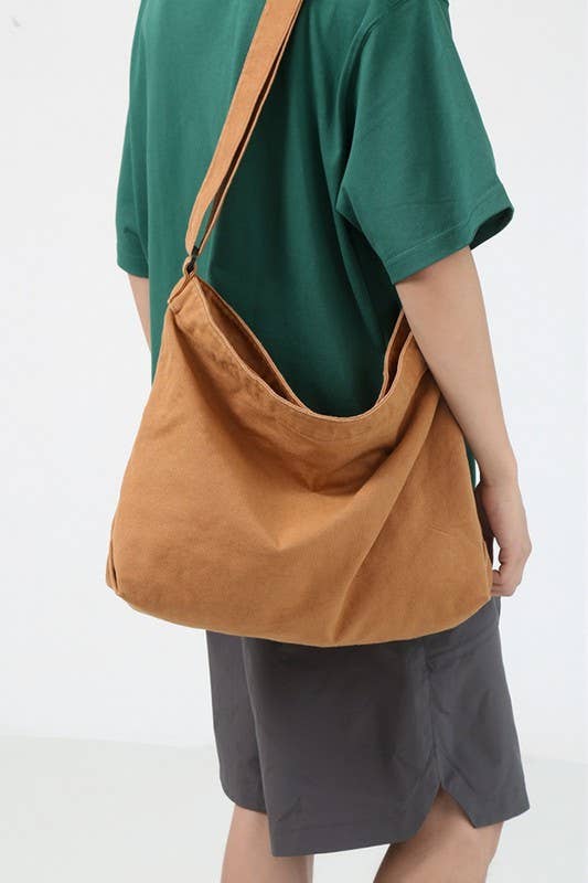 Shoulder Bag | Brown Canvas Crossbody