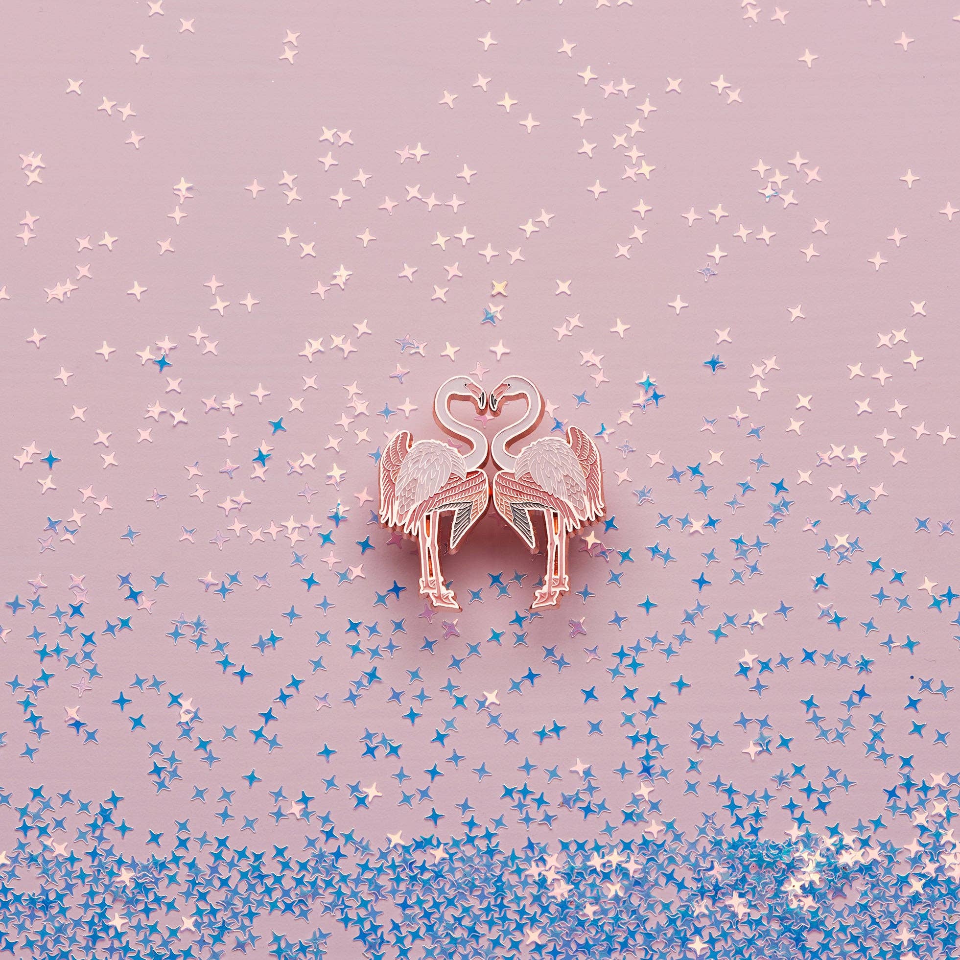 Enamel Pin: Glow-in-the-Dark Flamingo