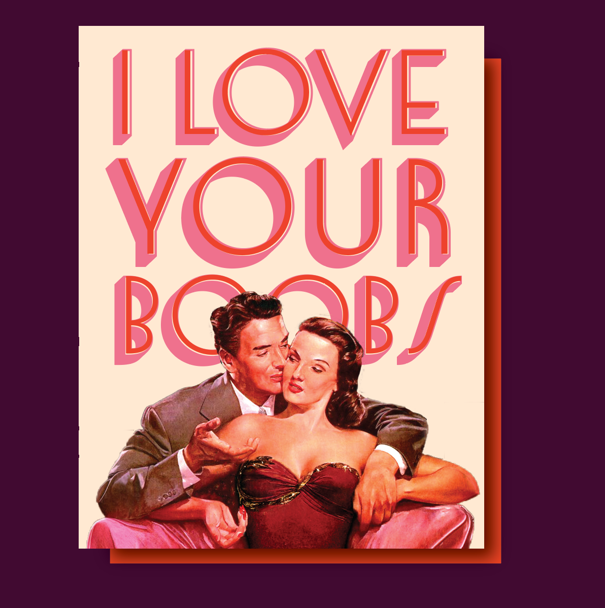 Greeting Card | "I Love Your Boobs" Couple