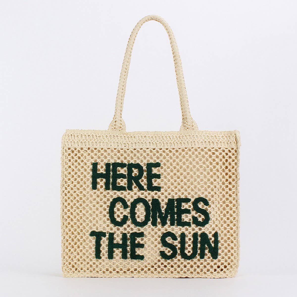 LARGE CAPACITY STRAW BAG WITH EMBROIDERED LETTERS_CWAB4700: CAMEL / (OS) 1