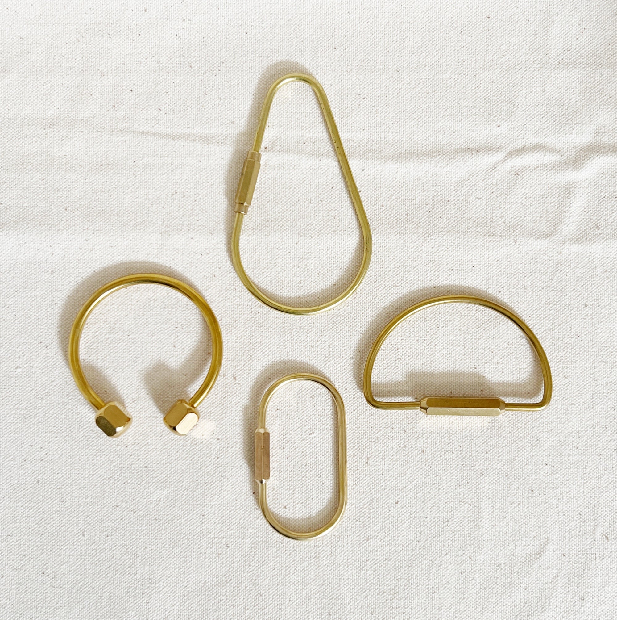 Brass Keychain | Geometric Shapes