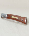 Wooden Cheetah Pocket Knife | Damascus Steel Blade