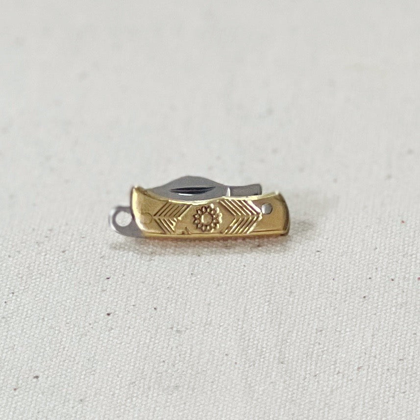 Mini Brass Patterned Knife