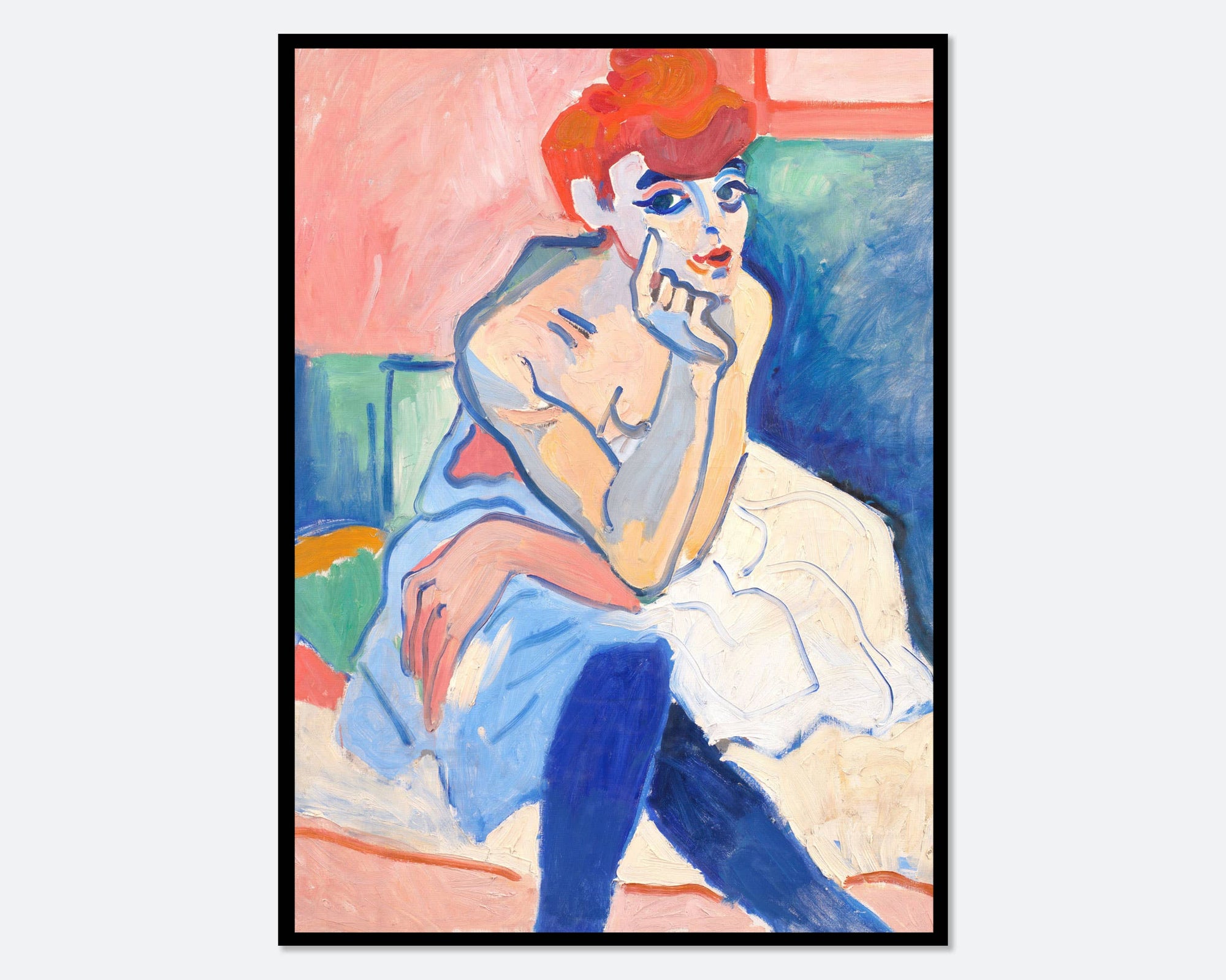 Bold and expressive, this André Derain portrait print adds vintage Fauvist charm to your space. A colorful, timeless piece for any art lover’s wall.