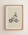 Celebrate adventure, freedom, and a love of the open road with this unframed art print. Featuring a motorcycle, a six-pack, and a sketchy, hand-drawn style, this minimal retro piece brings effortless cool and whimsy to any space. Perfect as motorcycle-themed decor or vintage-inspired wall art, it adds a fun, free-spirited touch to your home.