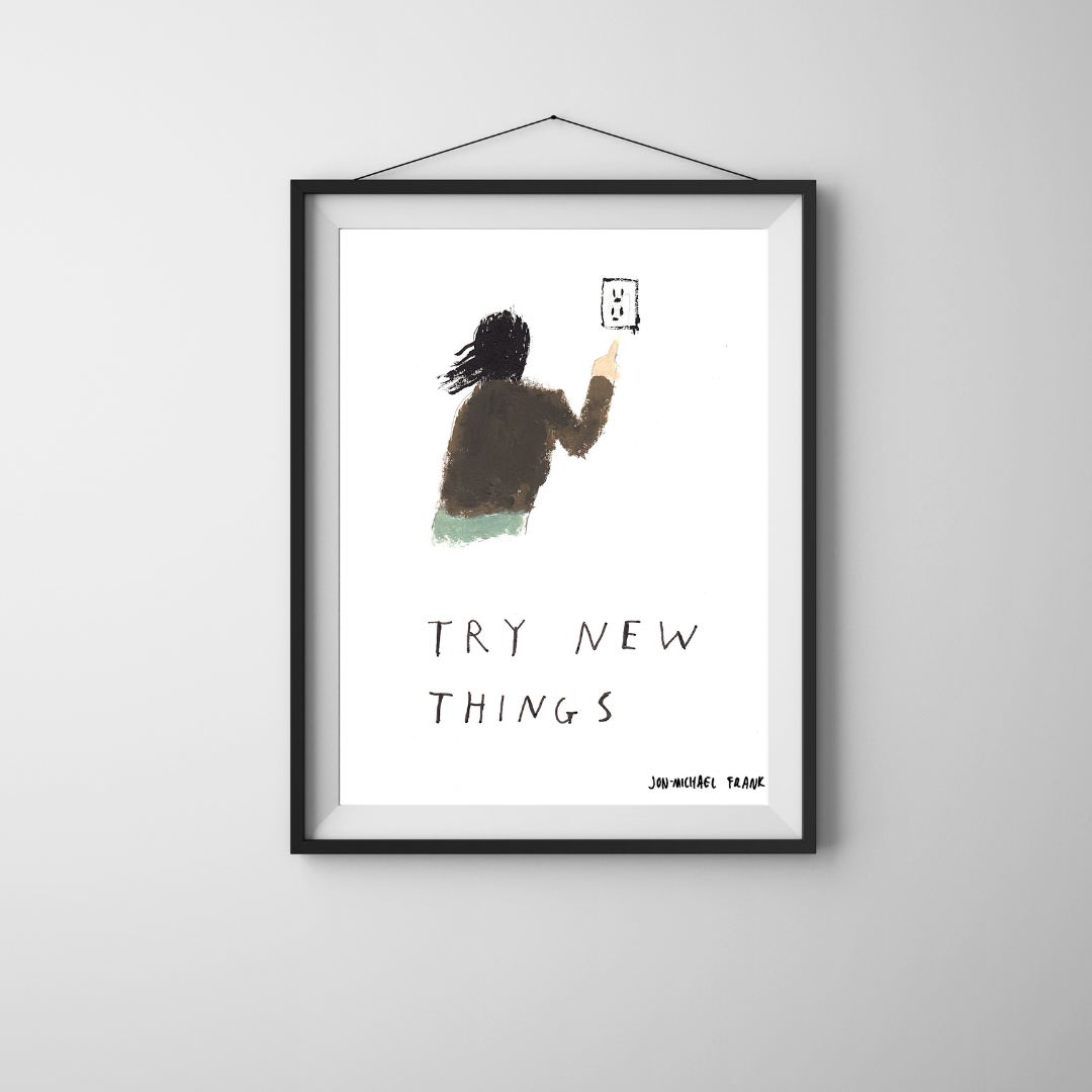 Elevate your space with Jon-Michael Frank's artist prints! Dive into a world of relatable illustrations that embrace a wry and dark sense of humor, exploring the depths of mental health, relationships, and the absurd. These prints are more than art; they're conversation starters and the antidote when the overly sweet just won't suffice. Based in Austin, the artist collaborates with local small businesses to craft these affordable gems. As featured in Psychology Today, The Brooklyn Rail, and Printed Matter, 