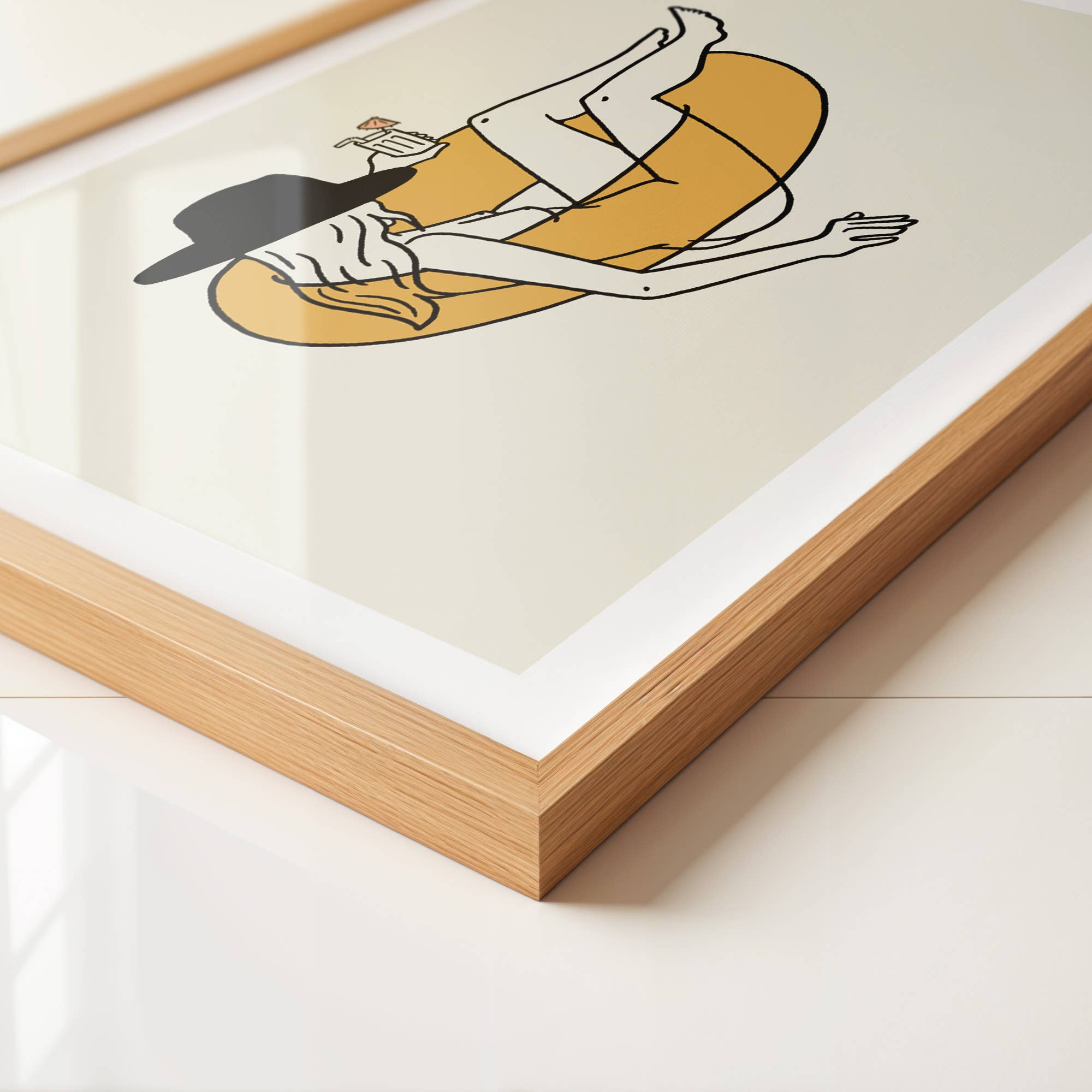 This whimsical art print features a minimalist cowgirl casually floating down a river, bringing a perfect mix of Western charm and serene, minimal line art. It’s the perfect piece of wall decor for adding a unique, carefree vibe to any space.