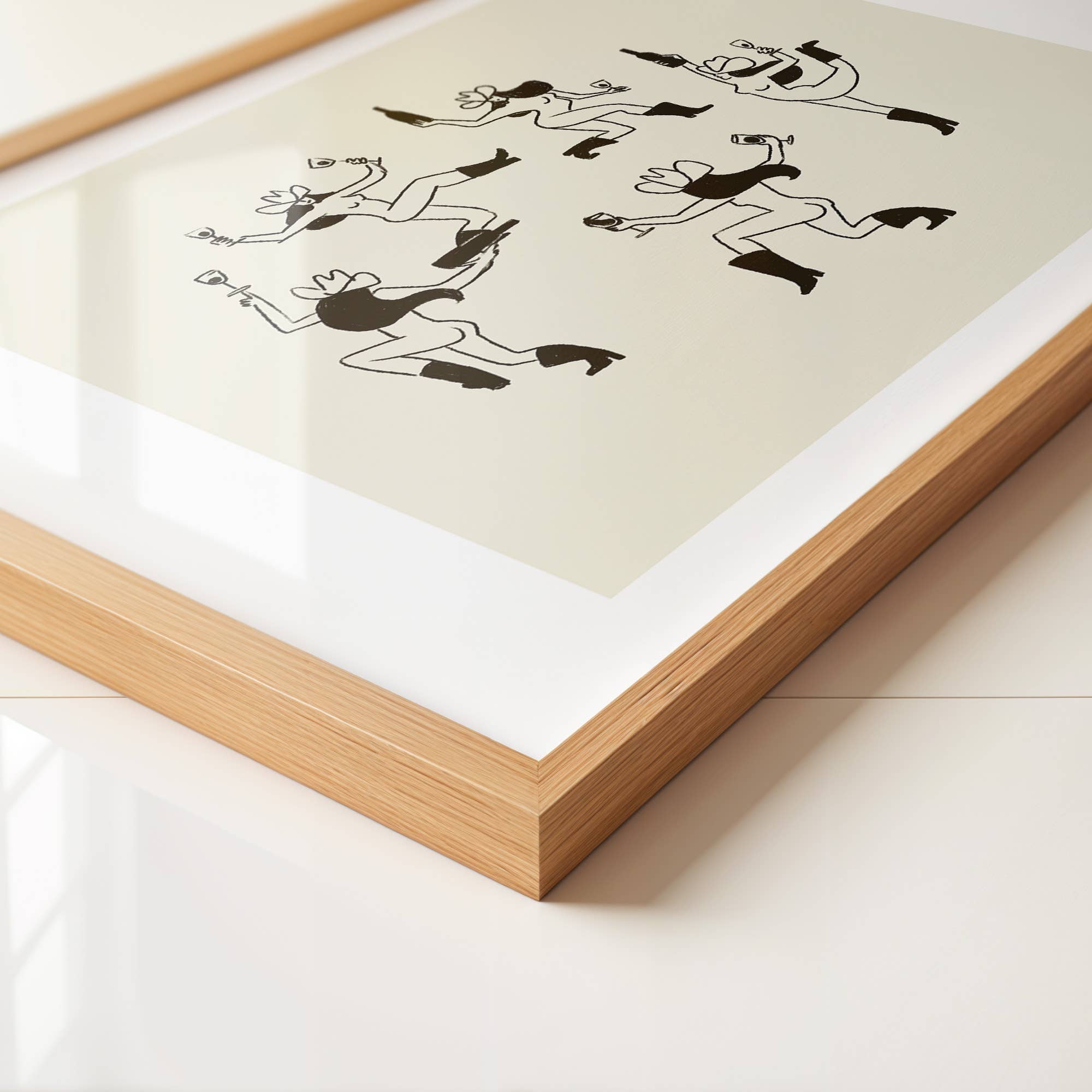 Capture the spirited charm of the West with this playful art print featuring cowgirls dancing in a lively circle. Rendered in a sketchy, hand-drawn style with a cool vintage flair, it reimagines the iconic Matisse "The Dance" in a uniquely western way. Perfect for adding a fun and eclectic touch to any room, this unframed art print brings movement and character to your wall with a fresh artistic twist.