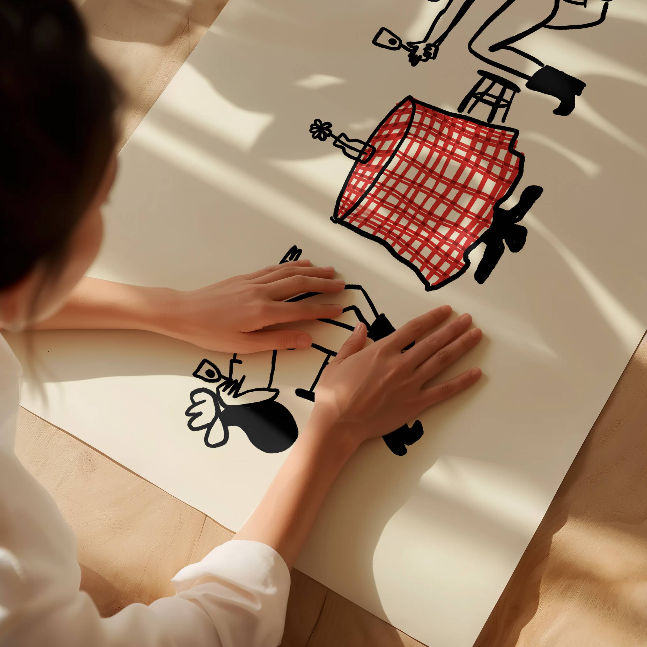 This unframed art print offers a fun twist on the classic duel, featuring two cowgirls in a standoff for the final bottle of wine. It's a fantastic, witty piece of vintage inspired western home decor that's ideal for kitchens, dining areas, or any space that needs a touch of playful personality.