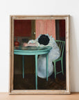 Despite the original artwork by Ramon Casas being over 100 years old, we can relate to her. Featuring stunning complementary colors of red and green, this print is striking along with being relatable. Let this piece capture your tiredness and become a talking point in your home. (No, seriously, we know you're exhausted.)