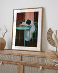 Despite the original artwork by Ramon Casas being over 100 years old, we can relate to her. Featuring stunning complementary colors of red and green, this print is striking along with being relatable. Let this piece capture your tiredness and become a talking point in your home. (No, seriously, we know you're exhausted.)