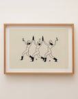 Celebrate friendship, fun, and good times with this minimalist western art print. Featuring three cowgirls strolling through a sunlit field with wine in hand, this charming vintage-inspired art print adds a playful, free-spirited touch to any home decor. Perfect as a cowgirl art print or wine-themed wall decor, it brings warmth, whimsy, and adventure to living rooms, kitchens, or cozy nooks.