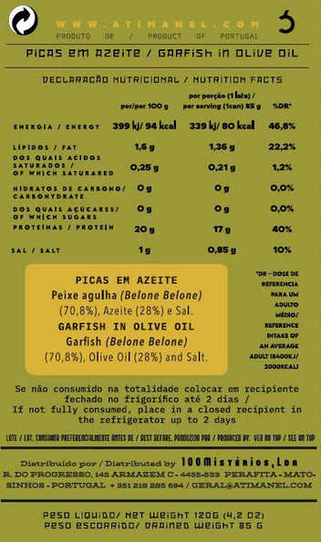 Gar Fish Label Tinned Fish | Garfish In Olive Oil – Son of a Sailor