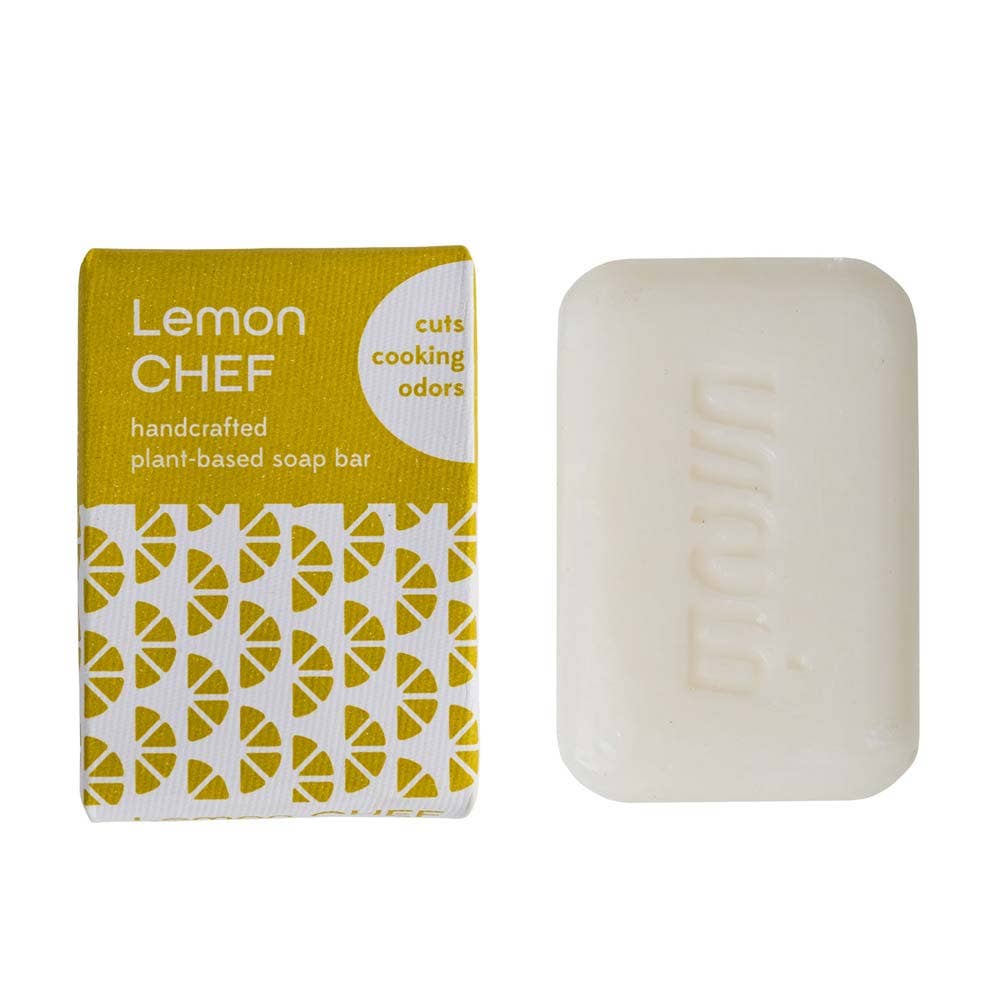 This soap has a bright, zesty lemon-forward scent that's perfect for the kitchen! Neutralize strong cooking odors like onions and garlic with the fragrance of freshly picked lemons while keeping your hands soft and clean. Lemon is highly regarded for its brightening and astringent properties, making this citrus soap a must-have for every home chef! Handcrafted in India by the master soap makers of Palam Rural where one bar of soap sends one child to school for one day.