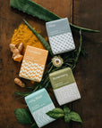 A great way to start your day! Along with its natural deodorizing properties, the invigorating scent of rosemary is known to energize and enhance mental clarity, making this soap an excellent choice for your morning shower. Gentle enough to use daily, non-drying and a natural way help promote a healthy, more youthful glow. Handcrafted in India by the master soap makers of Palam Rural where one bar of soap sends one child to school for one day.&nbsp;