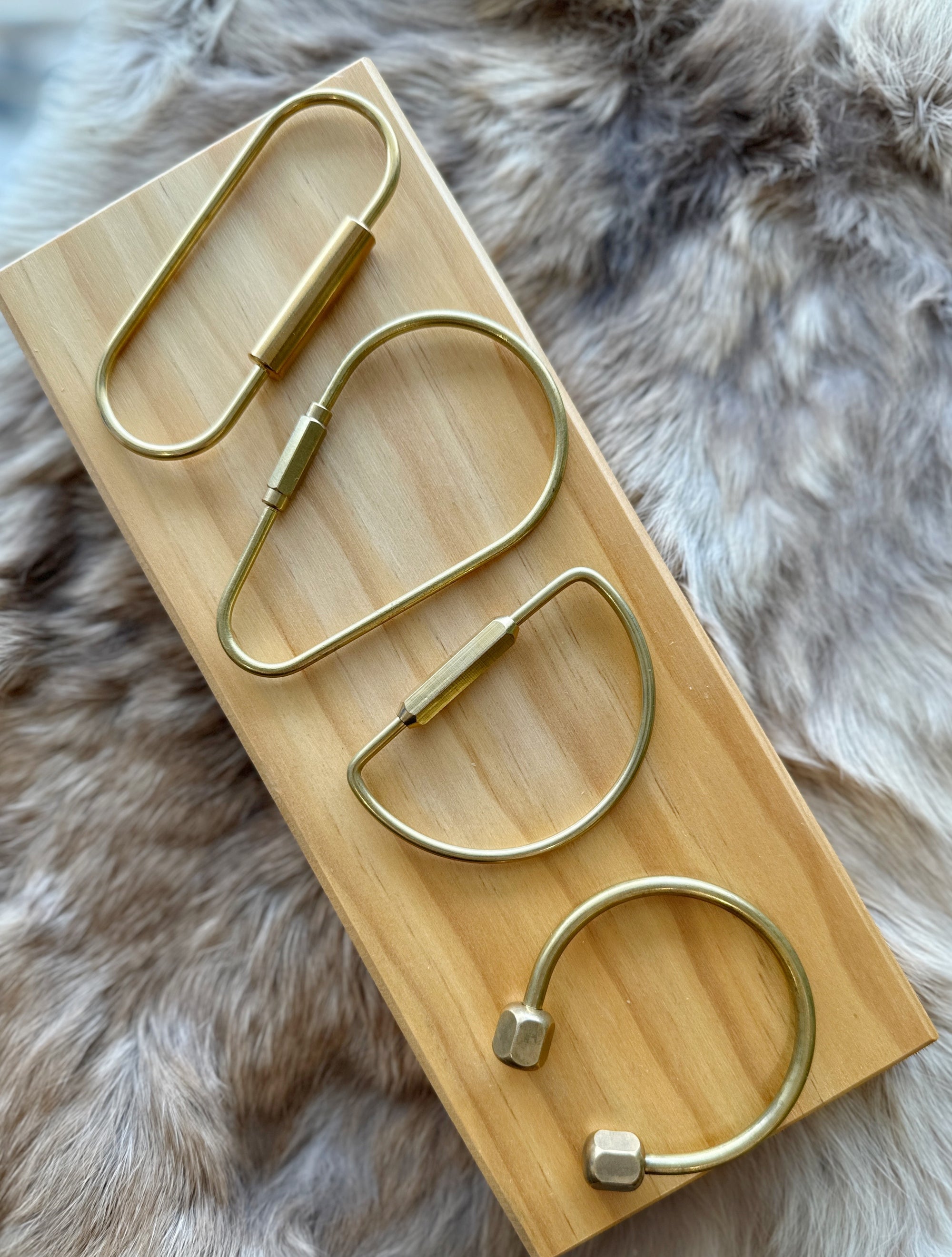 Brass Keychain | Geometric Shapes