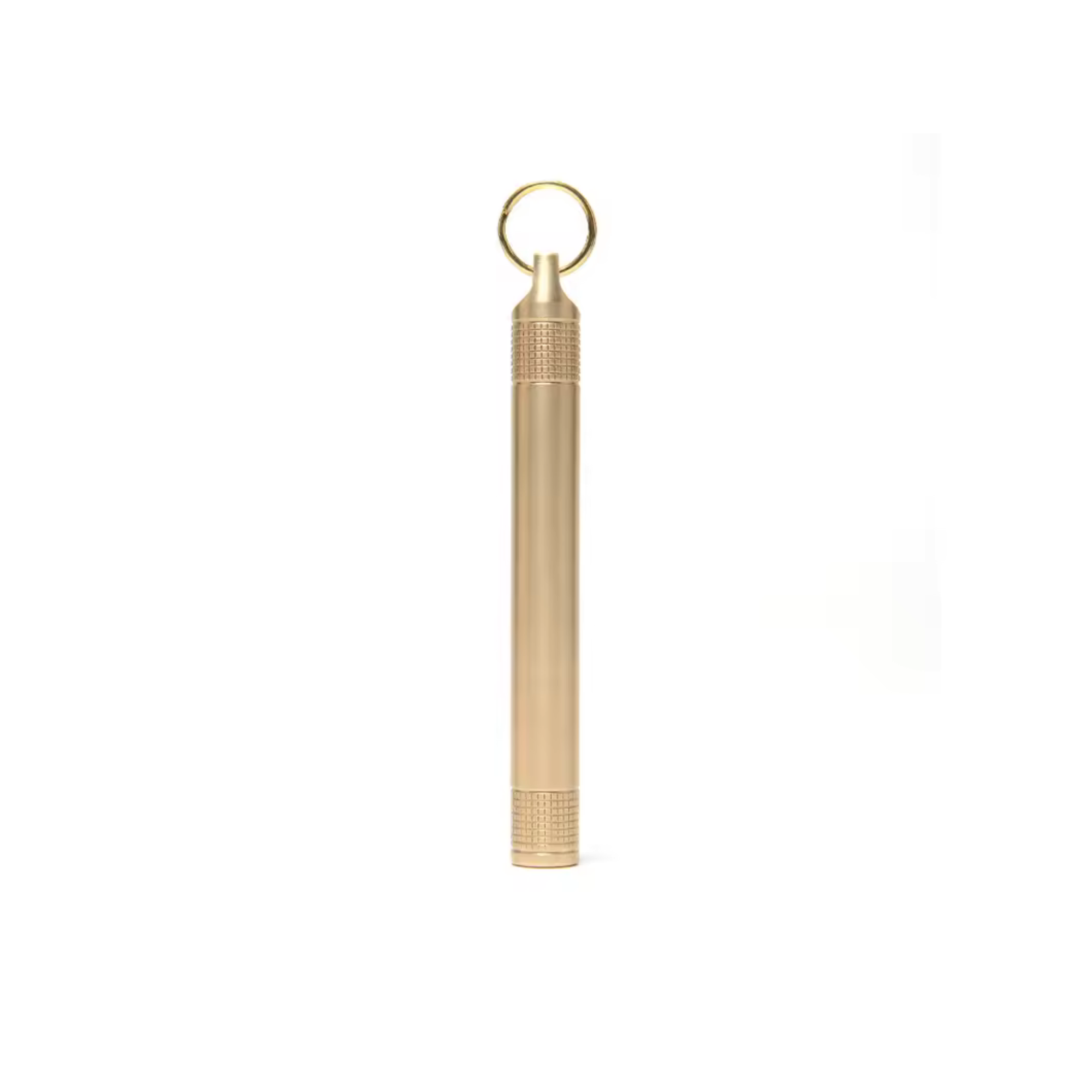 A sleek and sturdy brass cigarette case keychain that's as practical as it is cool. Waterproof and crush-proof, this metal cigarette case clips right onto your bag or keys and keeps your cigarettes, pills, or toothpicks safe and secure wherever you go. This compact keychain cigarette holder slips discreetly into any pocket or purse without the bulk.