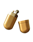 Slim, smooth, and pocket-perfect — this brushed brass kerosene lighter has a satisfying pill-shaped silhouette that slips effortlessly into any pocket. The fitted cap keeps it protected, while the grinding wheel ignition delivers a reliable flame every time. Refillable with standard lighter fluid, this minimalist pocket lighter is as practical as it is good looking.