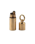 A tiny but mighty brass keychain lighter that's ready for whatever you throw at it. The waterproof screw-top cap keeps your flame protected from the elements, while the compact cylinder design clips right onto your keys so it's always within reach. Refillable with standard lighter fluid, this is the kind of reliable everyday carry lighter you'll wonder how you lived without.