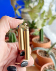 Elevate your everyday rituals with the Brass Stick Lighter. Made of durable brass, this refillable lighter features a high ignition rate flint wheel, ensuring reliable performance. Its ergonomic design makes sparking a flame a breeze.&nbsp;