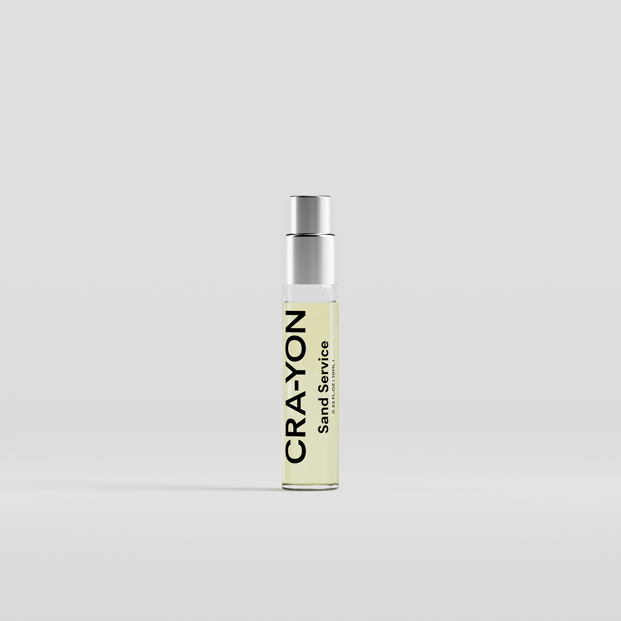 CRA-YON Sand Service 10ml Eau de Parfum. Powdery-woody notes of violet, orris, amber & cedar. Unisex, versatile, travel-friendly, vegan, cruelty-free.