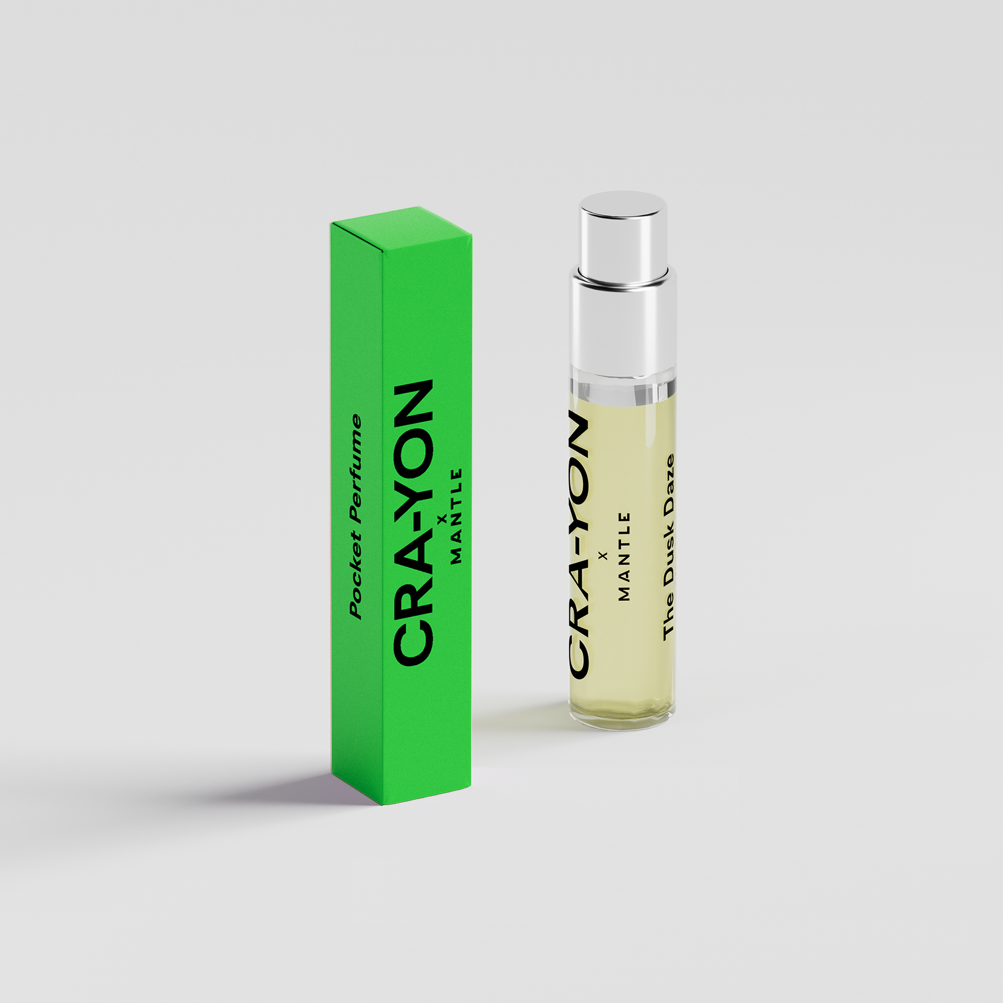 CRA-YON The Dusk Daze Eau de Parfum in 10ml & 50ml. Green, spicy scent with bergamot, cannabis, saffron & patchouli. Unisex, vegan, cruelty-free.