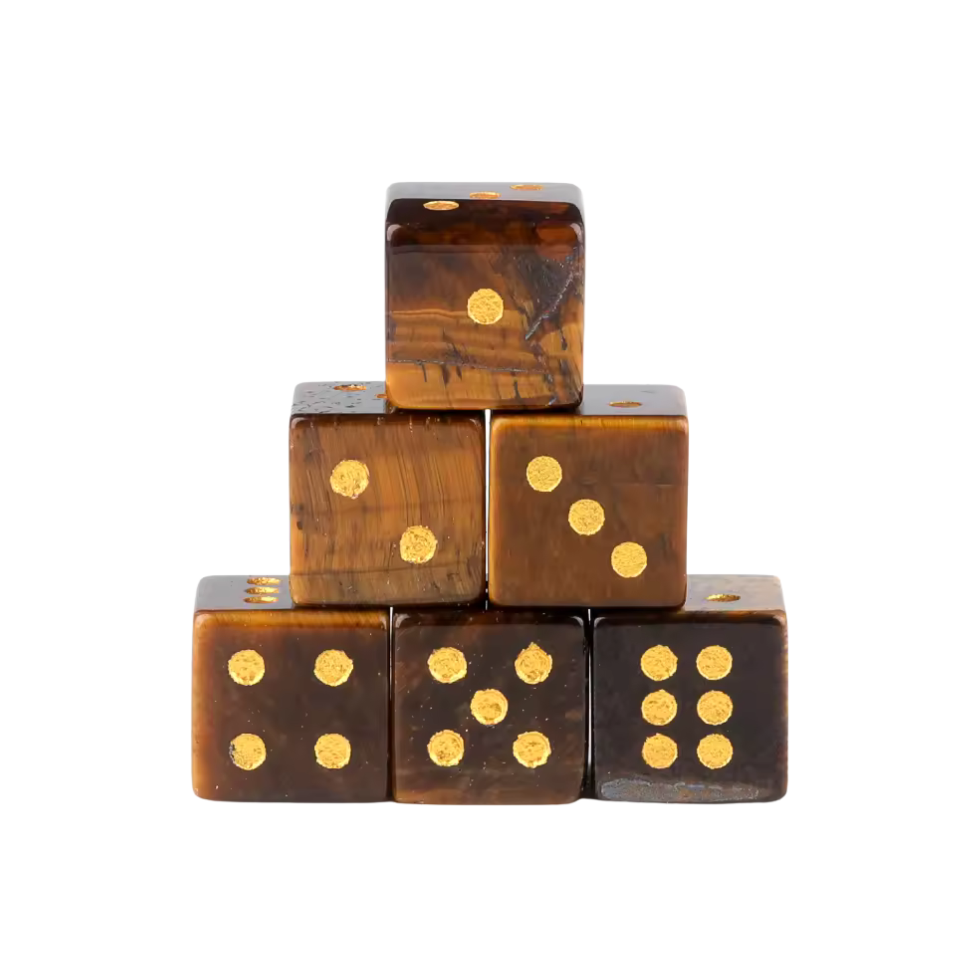 Roll with a little extra magic. These crystal dice are carved from natural gemstones and finished with engraved gold numbers, turning a classic game piece into something truly special. Each one features its own unique colors and patterns, so no two are exactly alike. Whether you’re upgrading game night or picking out a thoughtful gift, this is a small detail that makes a big impression. Available in Indian Agate, Clear Quartz, Tiger Eye, and Green Aventurine.