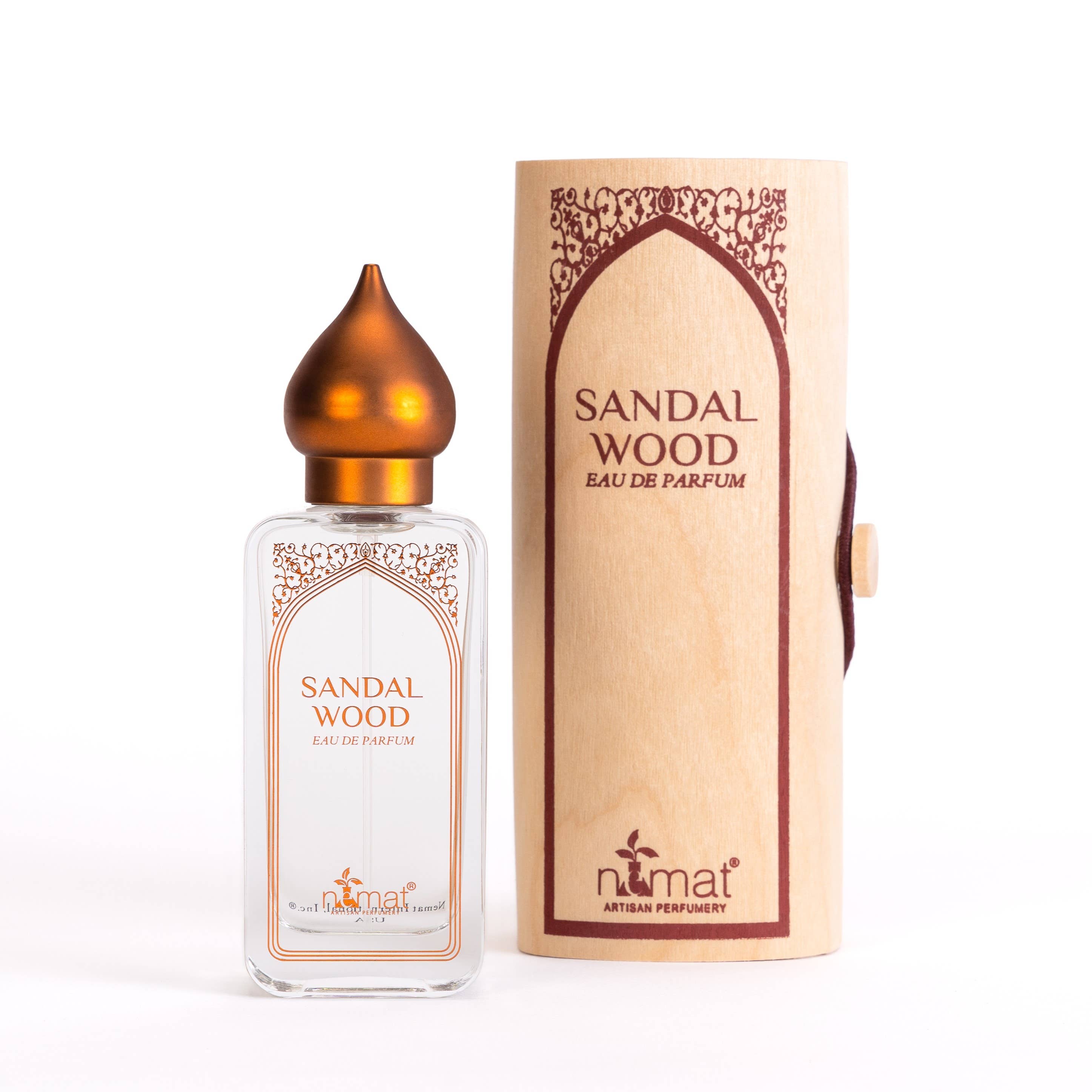 Nemat’s Sandalwood Eau de Parfum blends fresh woods, sandalwood heart, and creamy base notes for a grounding, elegant scent inspired by Indian traditions and sustainably sourced sandalwood.