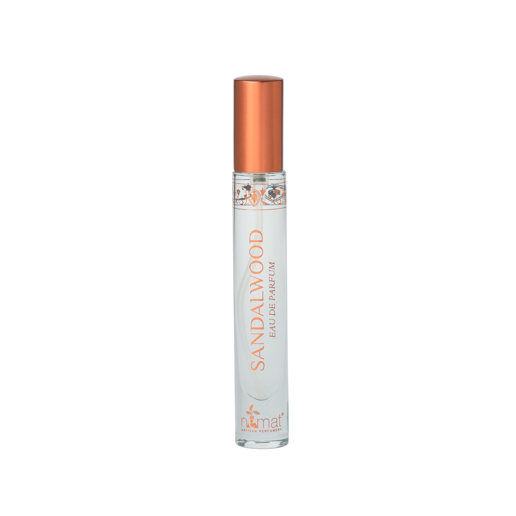 Nemat’s Sandalwood Eau de Parfum blends fresh woods, sandalwood heart, and creamy base notes for a grounding, elegant scent inspired by Indian traditions and sustainably sourced sandalwood.