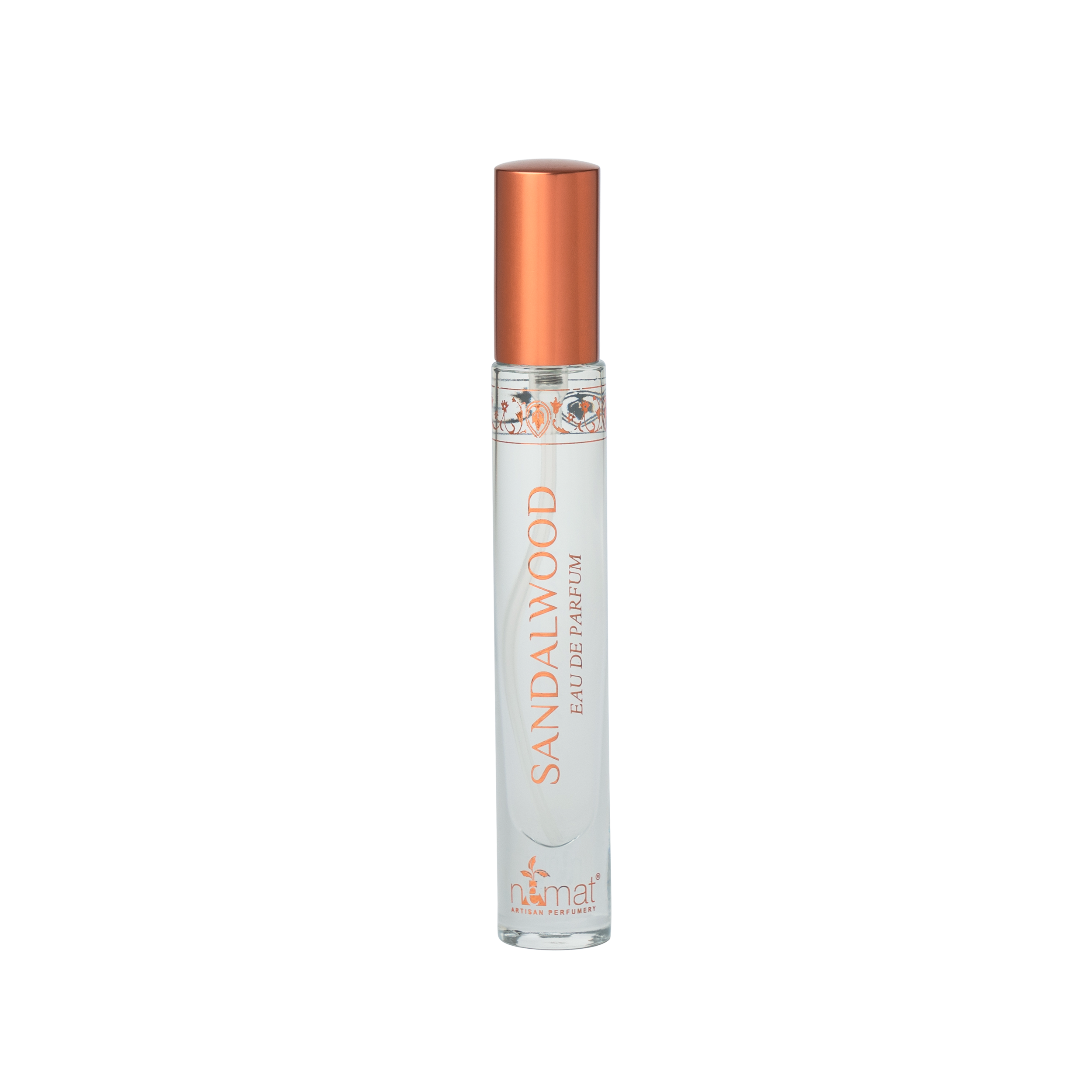 Nemat’s Sandalwood Eau de Parfum blends fresh woods, sandalwood heart, and creamy base notes for a grounding, elegant scent inspired by Indian traditions and sustainably sourced sandalwood.