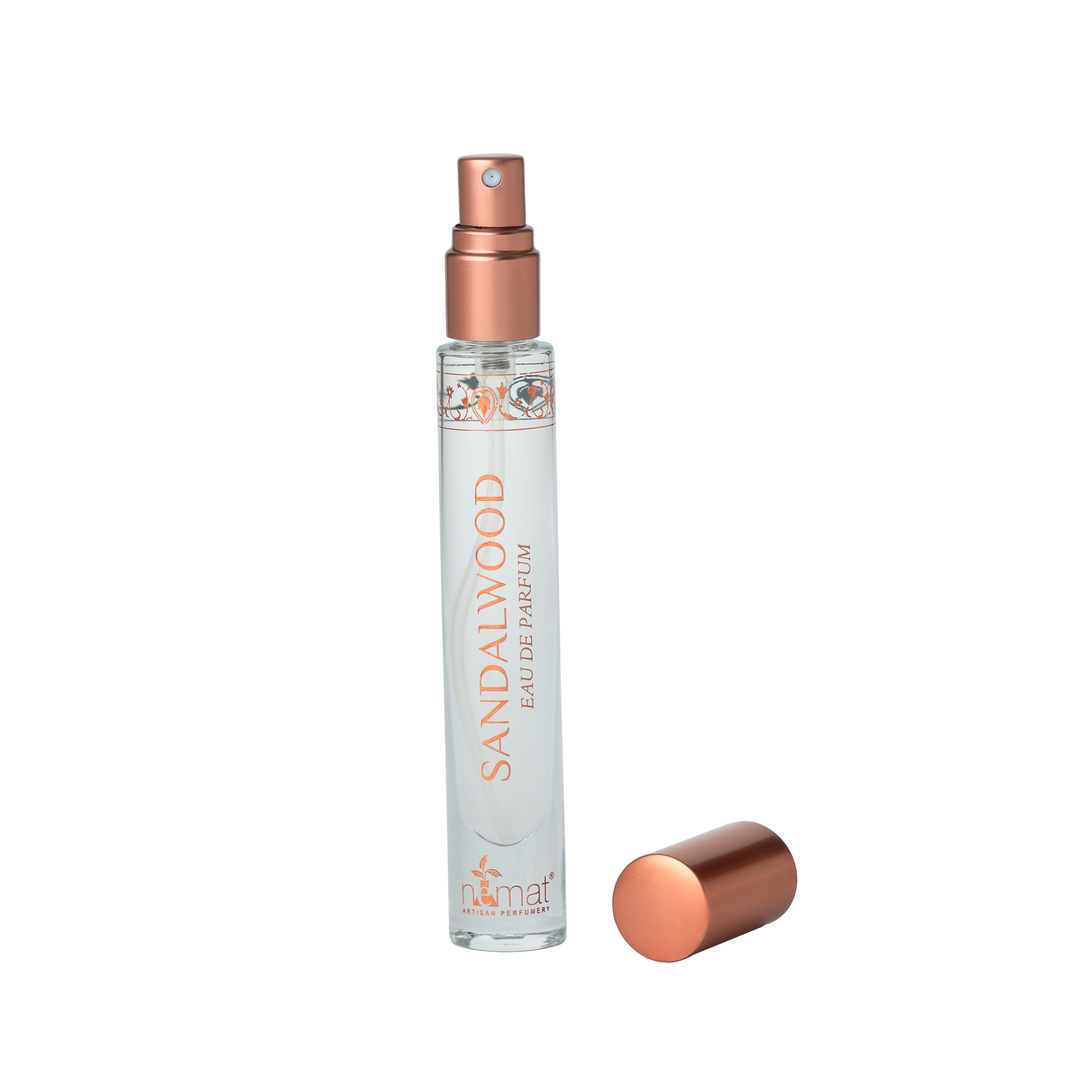 Nemat’s Sandalwood Eau de Parfum blends fresh woods, sandalwood heart, and creamy base notes for a grounding, elegant scent inspired by Indian traditions and sustainably sourced sandalwood.