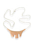 Año necklace with a large copper pendant on a sterling silver chain, on white