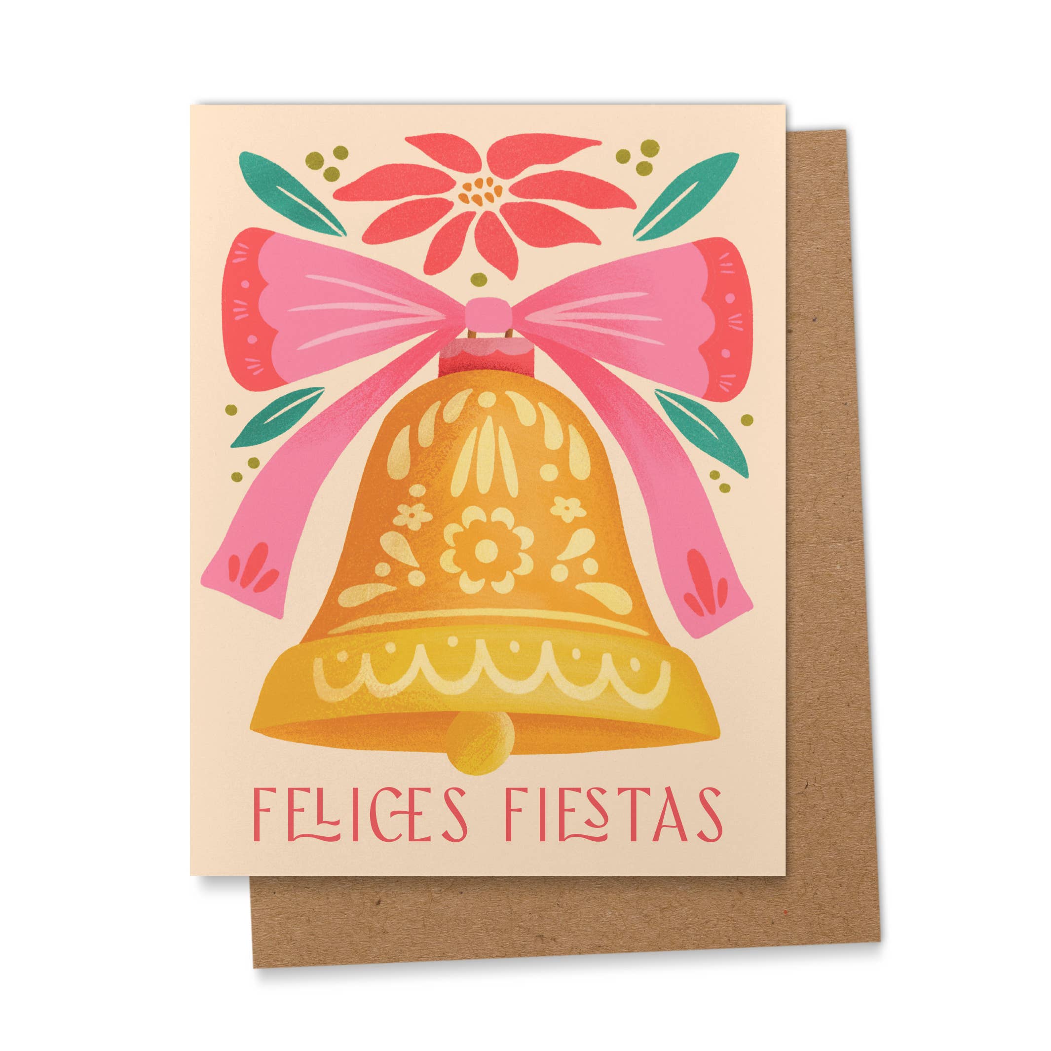 Celebrate the holiday season with Ana Peake’s “Felices Fiestas” Greeting Card, featuring a charming jingle bell design inspired by traditional Mexican folk art. This festive card is perfect for spreading holiday cheer and celebrating Christmas.