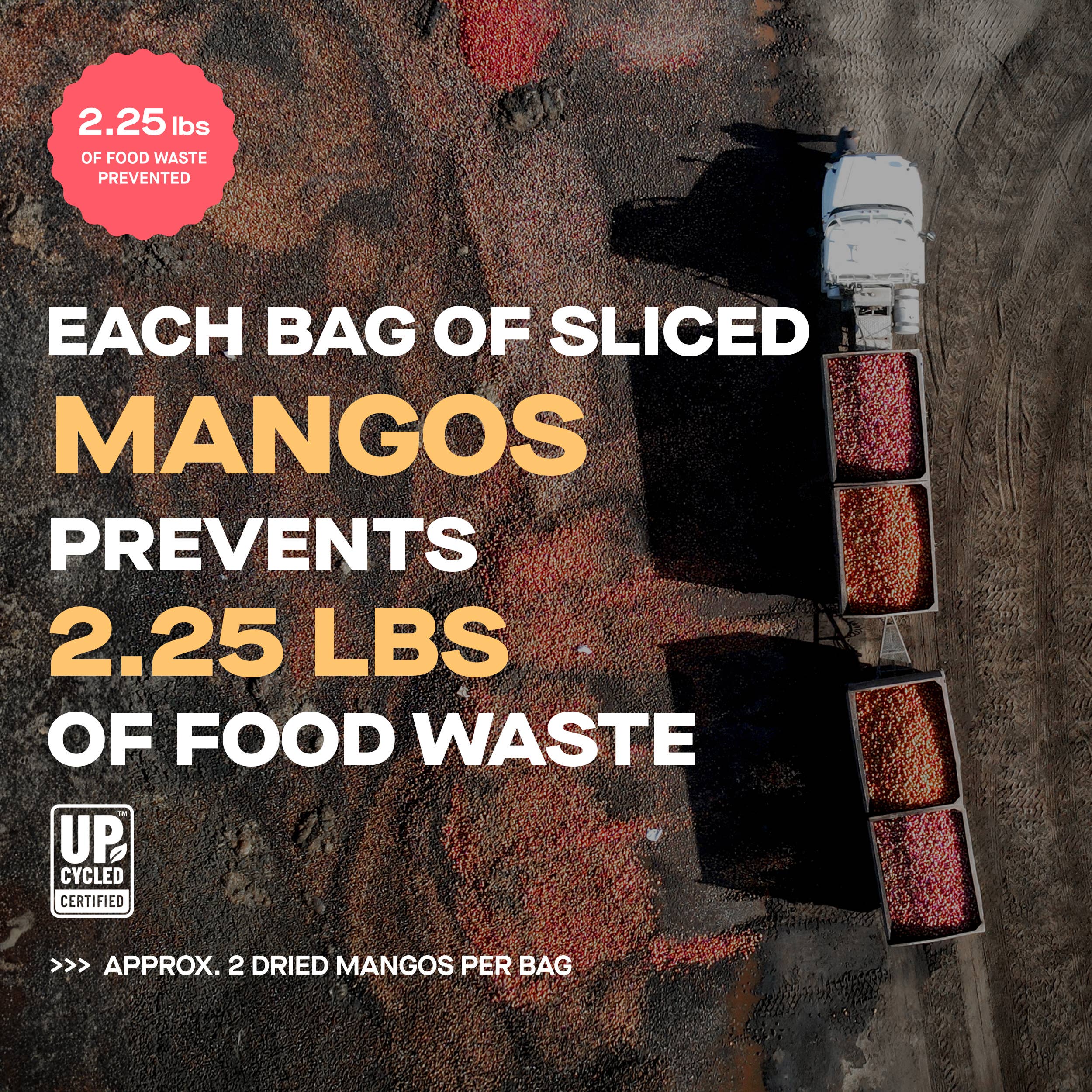 Sweet, tangy dried mangos made from “ugly” fruit in Mexico. No sugar, no additives—just real mango slices that help prevent 2.25 lbs of food waste.