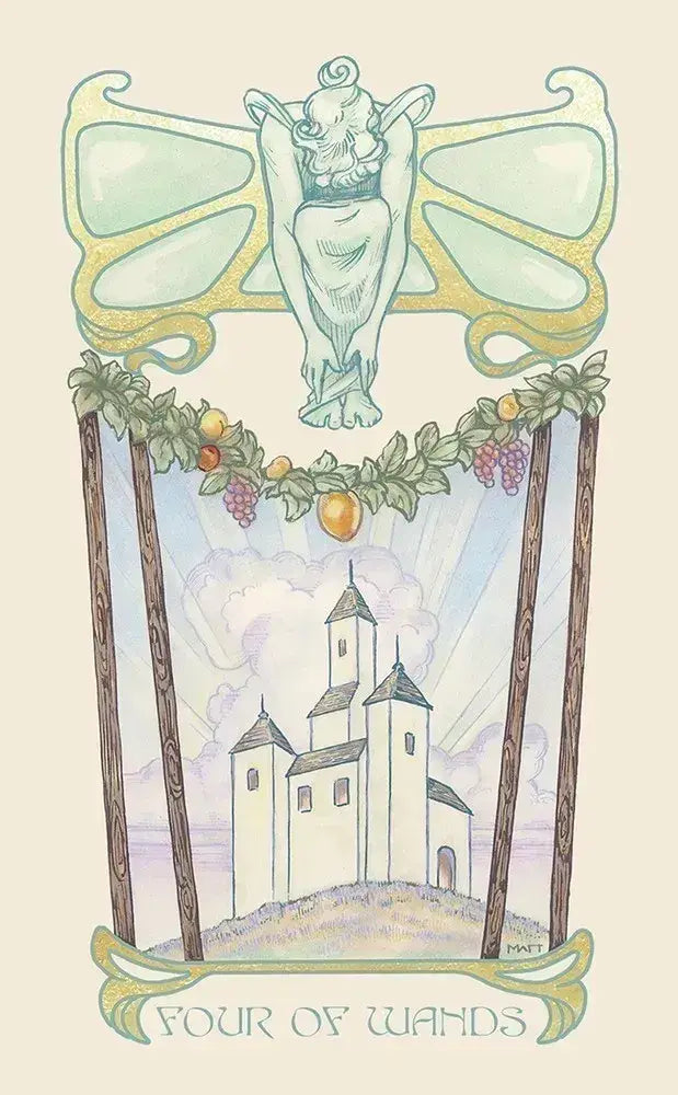 Ethereal Visions Tarot by Matt Hughes. 80 gold foil art nouveau tarot cards, 2 bonus Major Arcana &amp; 140-page guidebook. Collector's tarot deck.