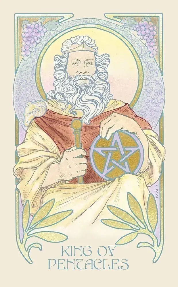 Ethereal Visions Tarot by Matt Hughes. 80 gold foil art nouveau tarot cards, 2 bonus Major Arcana &amp; 140-page guidebook. Collector's tarot deck.