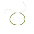 Irena anklet with olive glass beads on an adjustable cord, on white