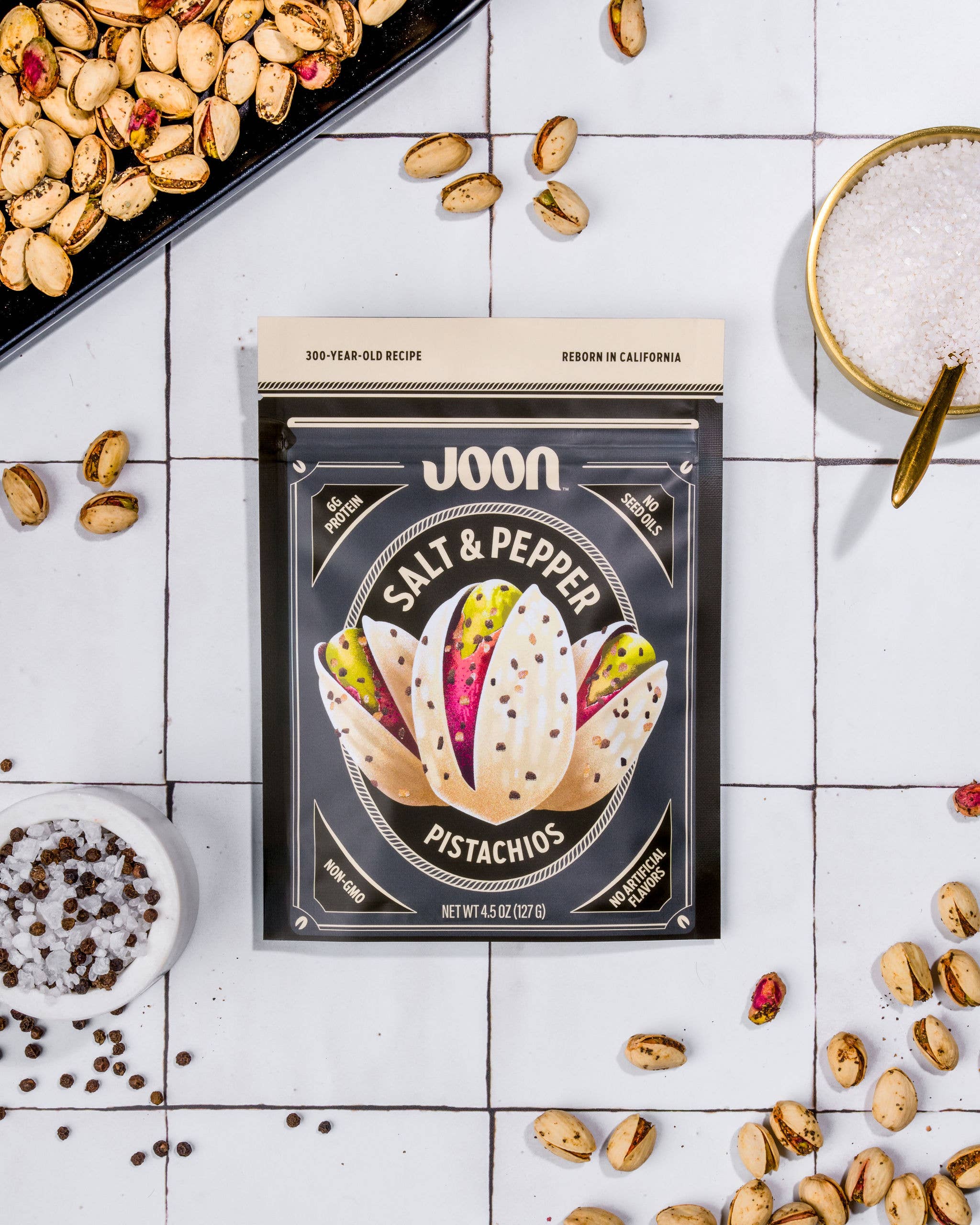 Creamy, crunchy pistachios made from a 300-year-old recipe. No seed oils or additives—just pure flavor. Perfect for snacking or pairing with cheese.