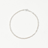 Sterling silver chain bracelet laid in a circle on white
