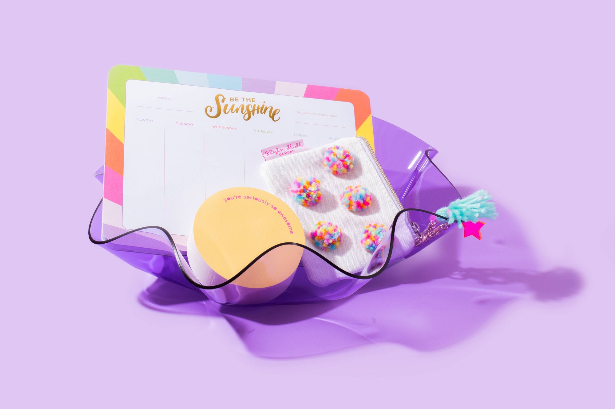 Add a playful pop to any space with this medium wavy acrylic bowl in vibrant purple! Great for corralling small items or adding color to a shelf, this bowl is as functional as it is fun. Mix and match with other sizes and colors for a bold, layered look that stands out.