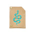 Natural leather card wallet embossed with a turquoise painted snake on white