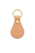 Teardrop natural leather keychain stamped SAILOR with a brass rivet and ring on white
