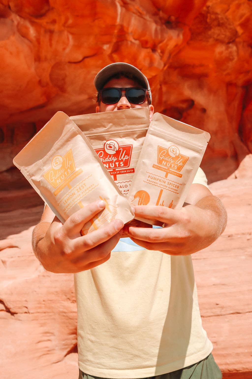 Spice up snack time with Giddy Up Nuts' Brazen Buffalo Wing almonds—zesty, small-batch California almonds with bold, all-natural buffalo wing flavor!