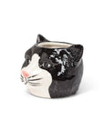 This adorable Small Black Cat Head Planter is the perfect complement to any cat lover's favorite cactus, succulent or flowers. Crafted out of ceramic, the cartoon-like shape of this cat head planter is sure to add a touch of fun and whimsy anywhere.
