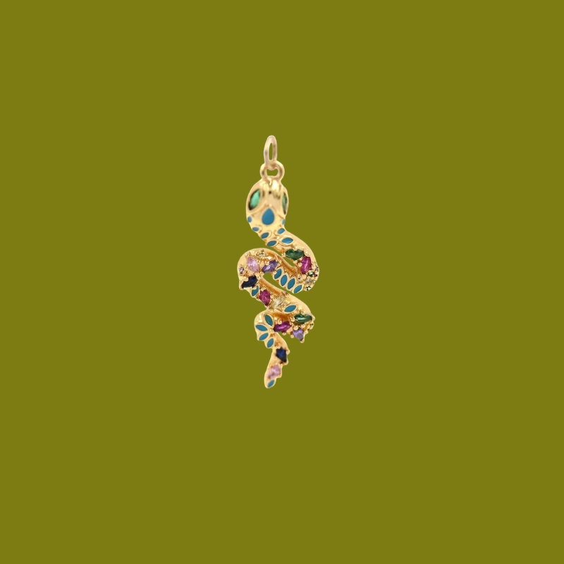 Charm | Crystal and Enamel Snake