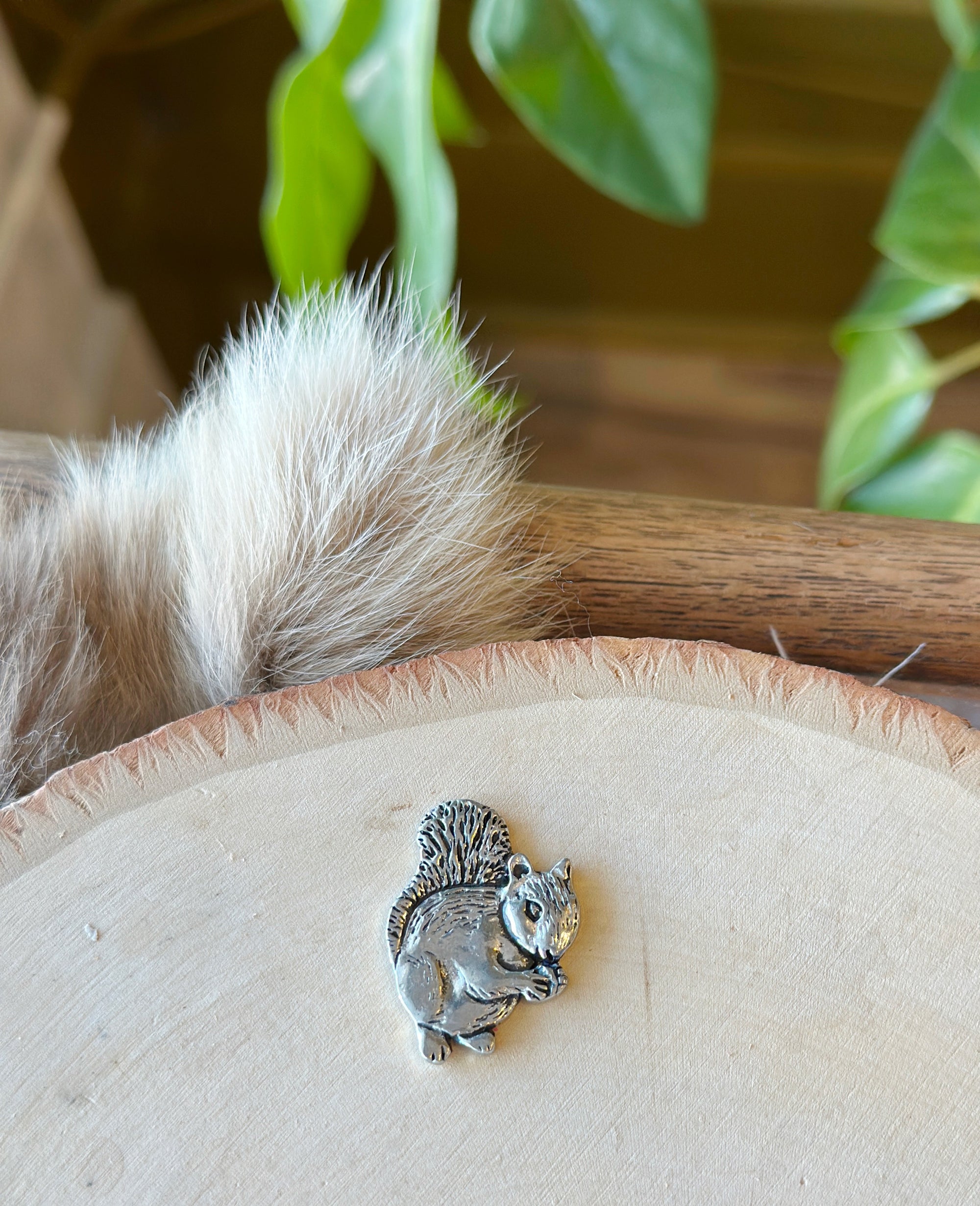 This Squirrel Coin is the perfect little addition to carry around in your bag or decorate spaces around your home. The front of the coin features a squirrel and the back of the coin reads "Go Nuts." Fine hand-crafted pewter, made in Canada.