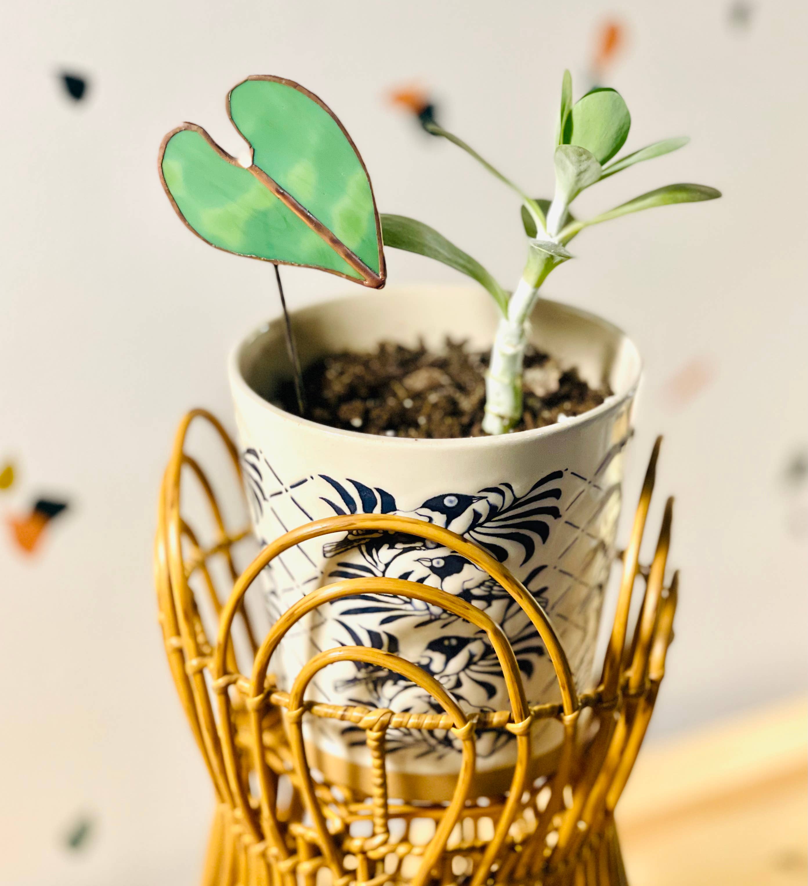 Bring a pop of color and artistry to your home with this handcrafted stained glass elephant ear by Samara Designs Studio. Each piece is made by hand using carefully selected stained glass, cut and assembled with care to create a lasting botanical accent that will never wilt or fade.