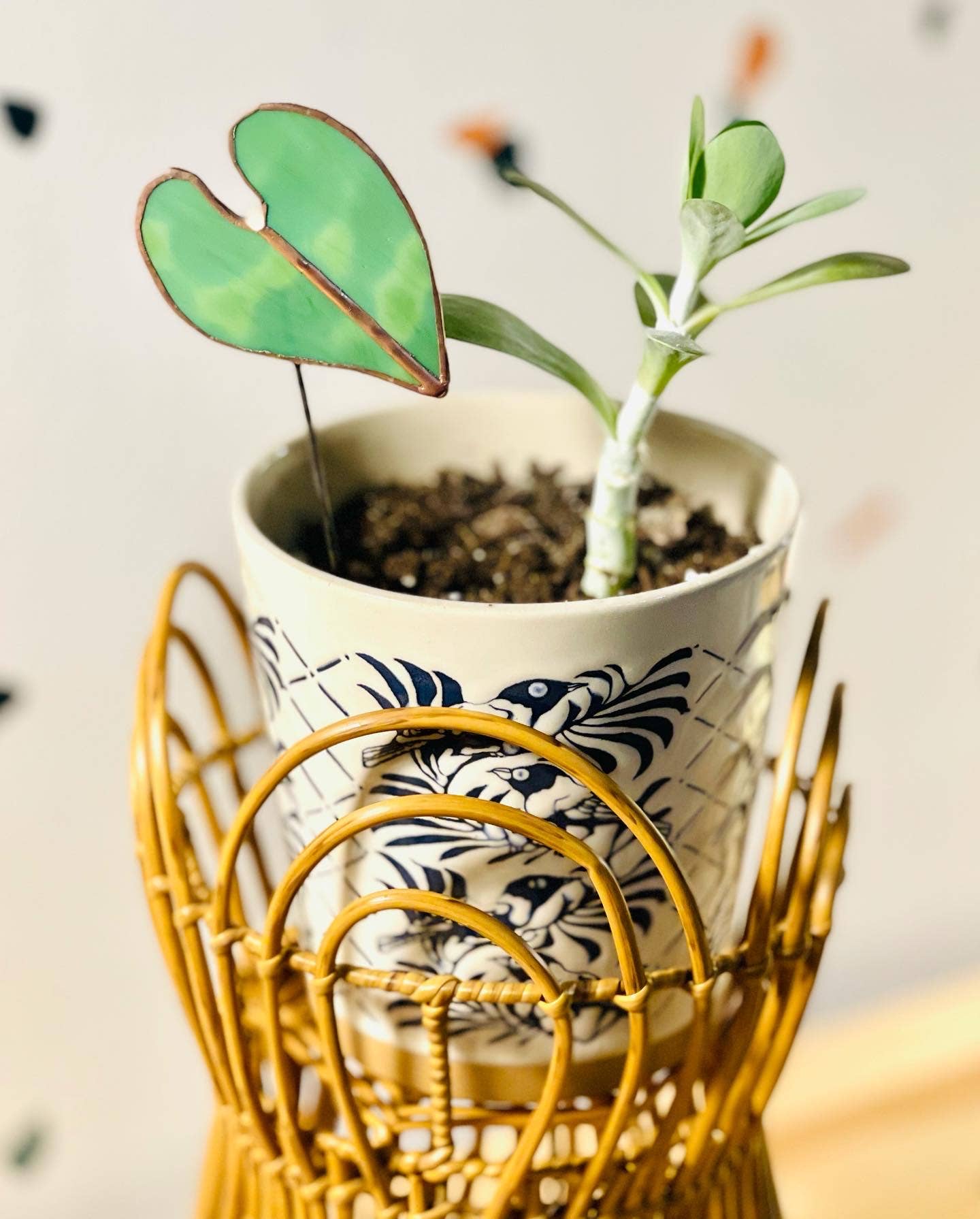 Bring a pop of color and artistry to your home with this handcrafted stained glass elephant ear by Samara Designs Studio. Each piece is made by hand using carefully selected stained glass, cut and assembled with care to create a lasting botanical accent that will never wilt or fade.